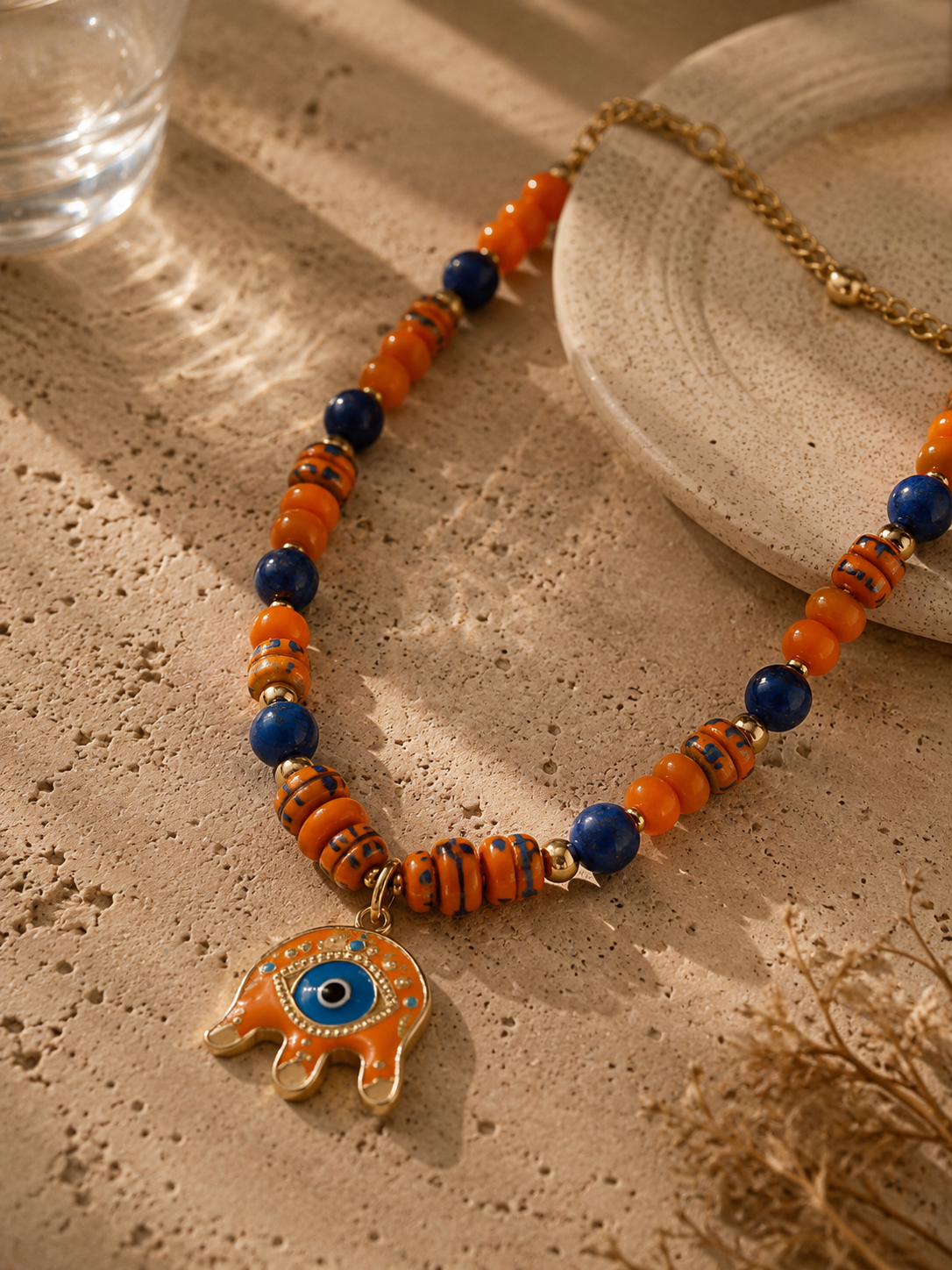 Azure Hamsa Kolye | Liora Atelier