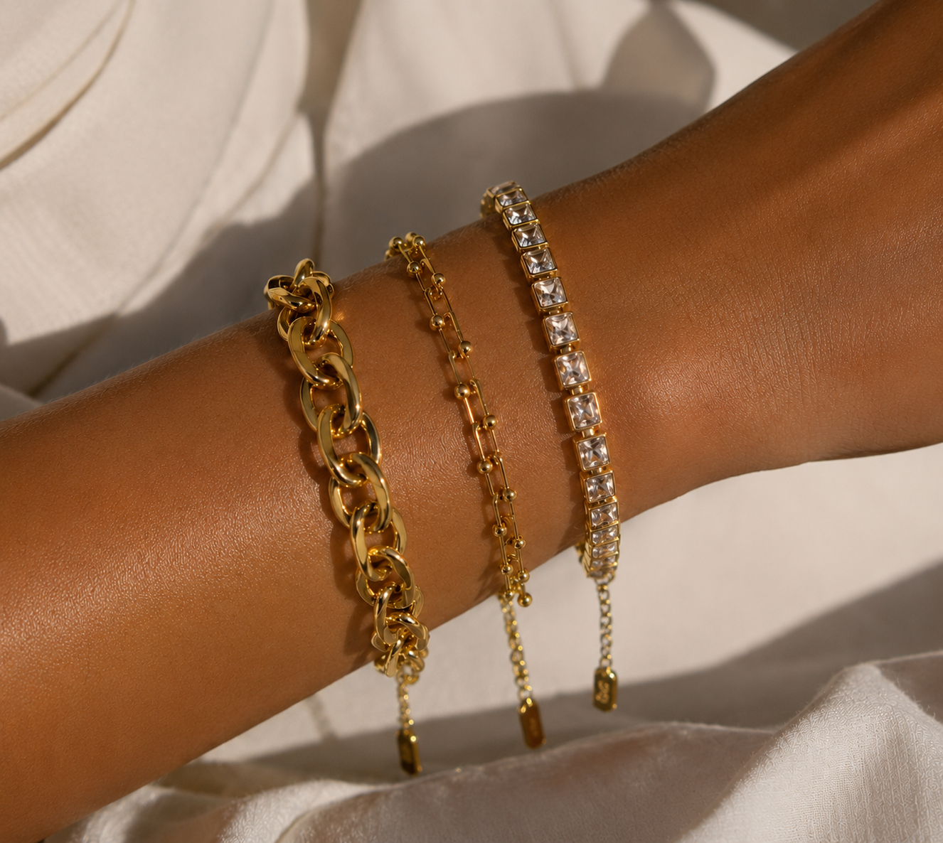 Golden Muse 3'lü Bileklik Seti | Liora Atelier