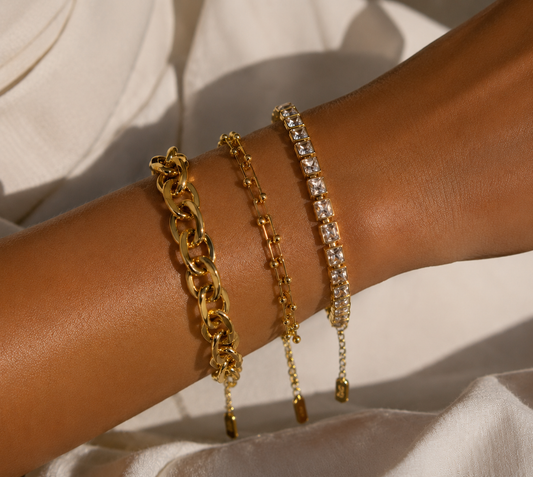 Golden Muse 3'lü Bileklik Seti | Liora Atelier