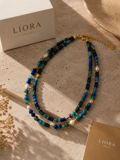 Azure Harmony Doğal Taş Kolye | Liora Atelier