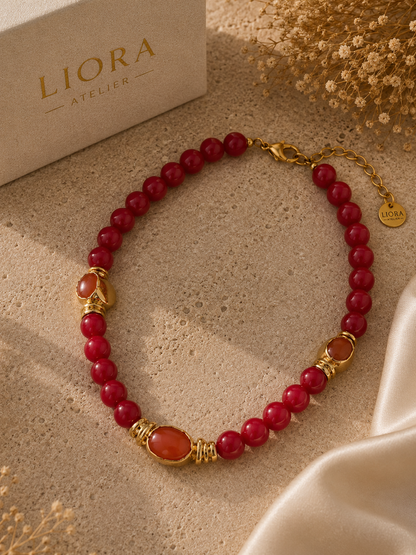 Ruby Rouge Doğal Taş Choker | Liora Atelier