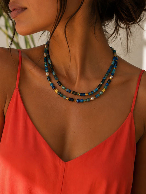 Azure Harmony Doğal Taş Kolye | Liora Atelier