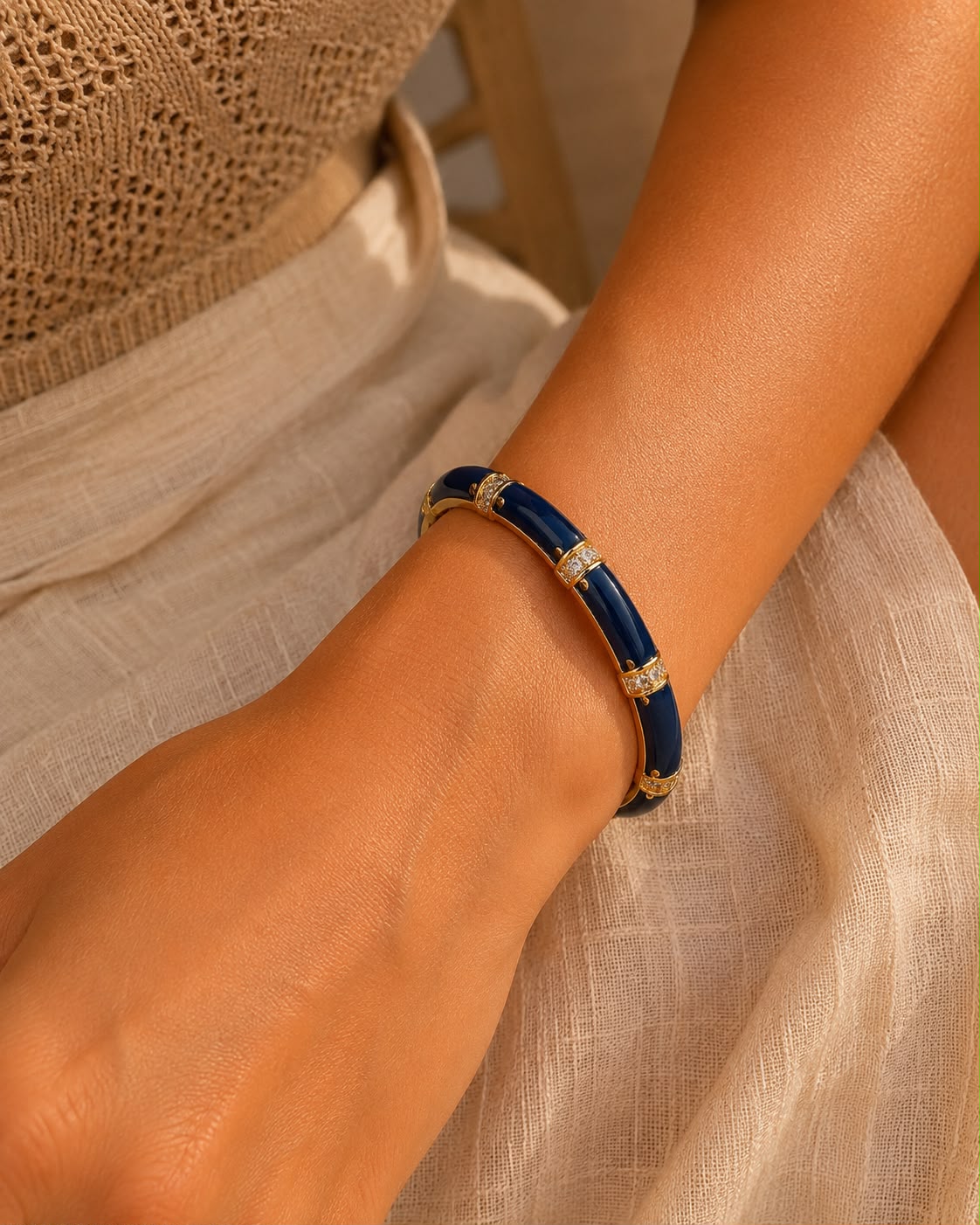 Noa Blanc Lacivert Bileklik | Liora Atelier